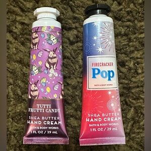 Bath And Body Works Hand Cream Firecracker Pop and Tutti Frutti Candy